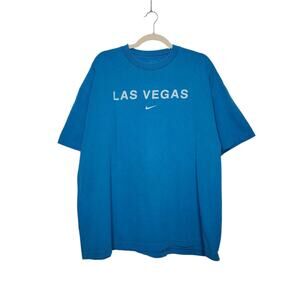 Y2k Nike Las Vegas Center Swoosh Spellout Blue Check 2XL Oversized Sports